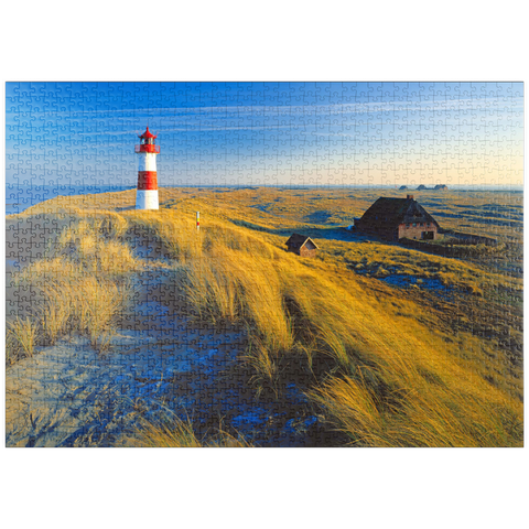 puzzleplate Östlicher Leuchtturm am Ellenbogen, List, Insel Sylt 1000 Puzzle