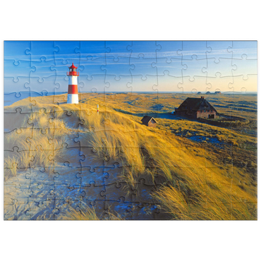 puzzleplate Östlicher Leuchtturm am Ellenbogen, List, Insel Sylt 100 Puzzle