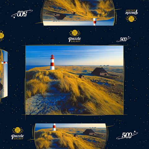 Östlicher Leuchtturm am Ellenbogen, List, Insel Sylt 500 Puzzle Schachtel 3D Modell