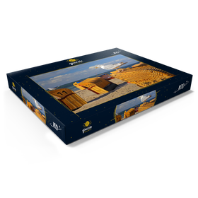 Darstellung des Puzzle Motivs Möwe auf einem Strandkorb, Ostseebad Laboe, Schleswig-Holstein, Deutschland - Puzzleteile: 100