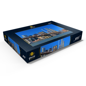 Alternative Darstellung des Puzzle-Motivs Blick zur Brooklyn Bridge mit One World Trade Center, Manhattan, New York City, USA – Puzzleteile: 1000