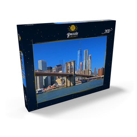 Blick zur Brooklyn Bridge mit One World Trade Center, Manhattan, New York City, USA 200 Puzzle Schachtel Ansicht2