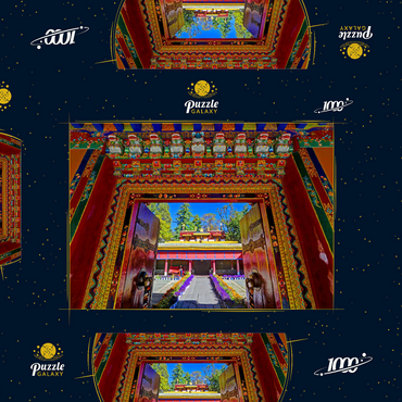 Verziertes Eingangstor zum Park der Sommerresidenz des Dalai Lamas, Norbulingka, Lhasa, Tibet 1000 Puzzle Schachtel 3D Modell