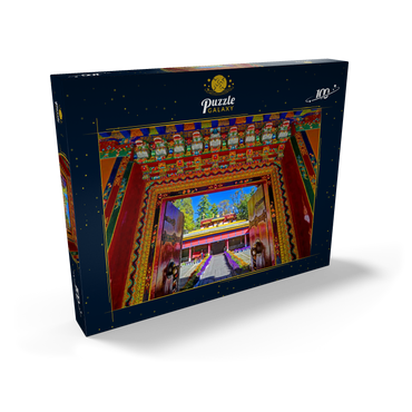 Verziertes Eingangstor zum Park der Sommerresidenz des Dalai Lamas, Norbulingka, Lhasa, Tibet 100 Puzzle Schachtel Ansicht2