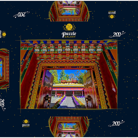 Verziertes Eingangstor zum Park der Sommerresidenz des Dalai Lamas, Norbulingka, Lhasa, Tibet 200 Puzzle Schachtel 3D Modell