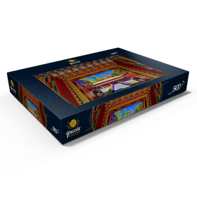 Darstellung des Puzzle Motivs Verziertes Eingangstor zum Park der Sommerresidenz des Dalai Lamas, Tibet - Puzzleteile: 500