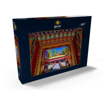 Verziertes Eingangstor zum Park der Sommerresidenz des Dalai Lamas, Norbulingka, Lhasa, Tibet 500 Puzzle Schachtel Ansicht2