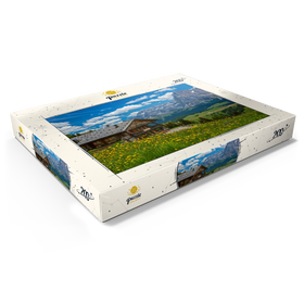 Alternative Darstellung des Puzzle-Motivs Tschötsch Alm am Puflatsch gegen Sellagruppe und Langkofel, Seiser Alm, Südtirol – Puzzleteile: 200
