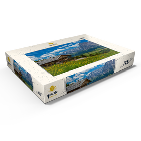 Alternative Darstellung des Puzzle-Motivs Tschötsch Alm am Puflatsch gegen Sellagruppe und Langkofel, Seiser Alm, Südtirol – Puzzleteile: 500