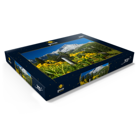 Alternative Darstellung des Puzzle-Motivs Brunnen am Kreuzeck mit Alpspitze (2628m), Garmisch-Partenkirchen, Oberbayern – Puzzleteile: 200