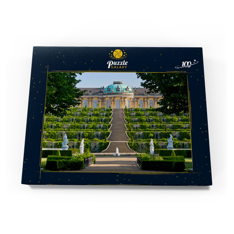 Schloss Sanssouci mit den Weinbergterrassen im Park, Potsdam 100 Puzzle Schachtel Ansicht3