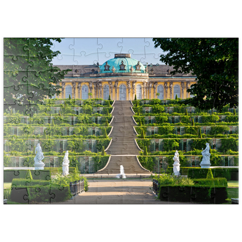 puzzleplate Schloss Sanssouci mit den Weinbergterrassen im Park, Potsdam 100 Puzzle