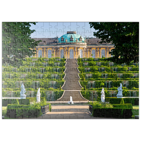Darstellung des Puzzle-Motivs Schloss Sanssouci mit den Weinbergterrassen im Park, Potsdam – Puzzleteile: 200
