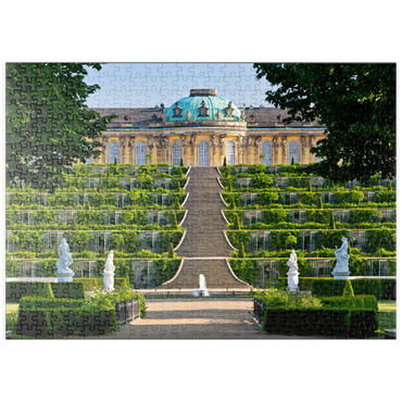 puzzleplate Schloss Sanssouci mit den Weinbergterrassen im Park, Potsdam 500 Puzzle