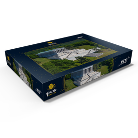 Darstellung des Puzzle Motivs Blick zur Walhalla an der Donau bei Donaustauf, Oberpfalz, Bayern, Deutschland - Puzzleteile: 1000