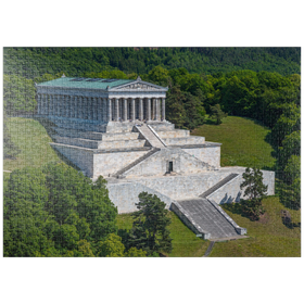 Darstellung des Puzzle Motivs Blick zur Walhalla an der Donau bei Donaustauf, Oberpfalz, Bayern, Deutschland - Puzzleteile: 1000