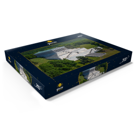Alternative Darstellung des Puzzle-Motivs Blick zur Walhalla an der Donau bei Donaustauf, Oberpfalz, Bayern, Deutschland – Puzzleteile: 200