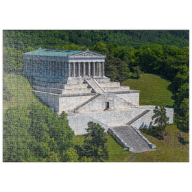 Darstellung des Puzzle-Motivs Blick zur Walhalla an der Donau bei Donaustauf, Oberpfalz, Bayern, Deutschland – Puzzleteile: 500