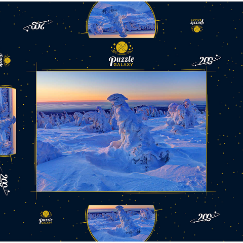 Winter am Gipfel des Brocken (1142m), Harz, Sachsen-Anhalt, Deutschland 200 Puzzle Schachtel 3D Modell