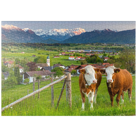 Darstellung des Puzzle Motivs Blick von der Aidlinger Höhe nahe Murnau am Staffelsee - Puzzleteile: 1000