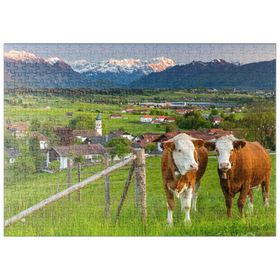 Darstellung des Puzzle Motivs Blick von der Aidlinger Höhe nahe Murnau am Staffelsee - Puzzleteile: 500