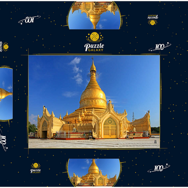 Maha Wizaya Pagode in Yangon, Myanmar (Burma) 100 Puzzle Schachtel 3D Modell