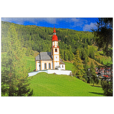 puzzleplate Bergkirche in Obernberg am Brenner, Tirol, Österreich 1000 Puzzle