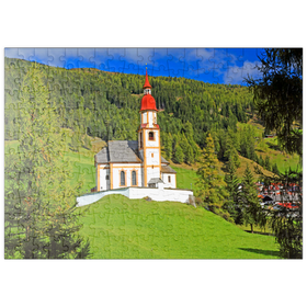 Darstellung des Puzzle-Motivs Bergkirche in Obernberg am Brenner, Tirol, Österreich – Puzzleteile: 200