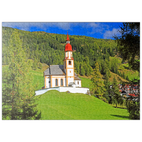 Darstellung des Puzzle-Motivs Bergkirche in Obernberg am Brenner, Tirol, Österreich – Puzzleteile: 500