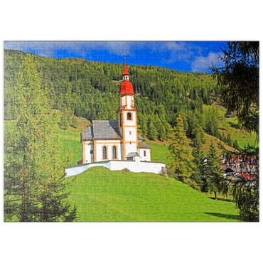 puzzleplate Bergkirche in Obernberg am Brenner, Tirol, Österreich 500 Puzzle