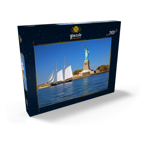 Segelschiff mit der Freiheitsstatue, Liberty Island, New York City, USA 200 Puzzle Schachtel Ansicht2