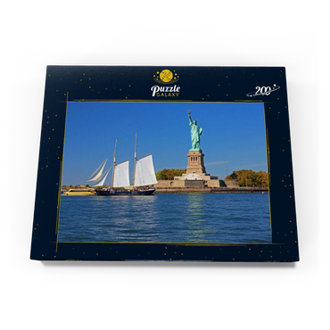 Segelschiff mit der Freiheitsstatue, Liberty Island, New York City, USA 200 Puzzle Schachtel Ansicht3