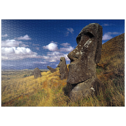 puzzleplate Moai Figuren am Krater Rano Raraku, Osterinsel, Chile 1000 Puzzle