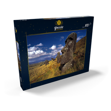Moai Figuren am Krater Rano Raraku, Osterinsel, Chile 100 Puzzle Schachtel Ansicht2