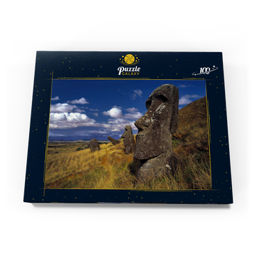 Moai Figuren am Krater Rano Raraku, Osterinsel, Chile 100 Puzzle Schachtel Ansicht3