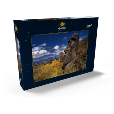 Moai Figuren am Krater Rano Raraku, Osterinsel, Chile 500 Puzzle Schachtel Ansicht2