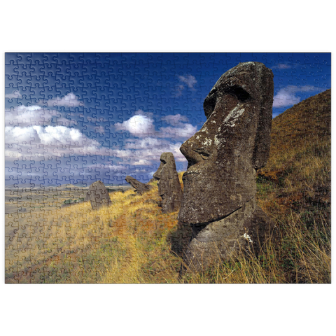 puzzleplate Moai Figuren am Krater Rano Raraku, Osterinsel, Chile 500 Puzzle