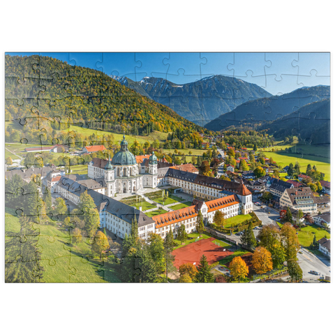 puzzleplate Gemeinde Ettal mit dem Kloster Ettal 100 Puzzle