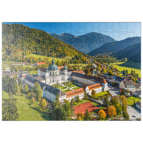 Darstellung des Puzzle Motivs Gemeinde Ettal mit dem Kloster Ettal - Puzzleteile: 200