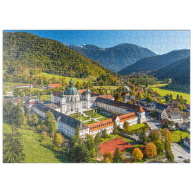 Darstellung des Puzzle Motivs Gemeinde Ettal mit dem Kloster Ettal - Puzzleteile: 500