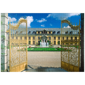 Darstellung des Puzzle-Motivs Goldenes Tor mit Galeriegebäude, Schlosspark Herrenhausen, Hannover – Puzzleteile: 1000