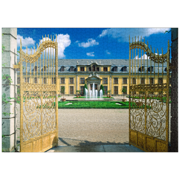 puzzleplate Goldenes Tor mit Galeriegebäude, Schlosspark Herrenhausen, Hannover 1000 Puzzle
