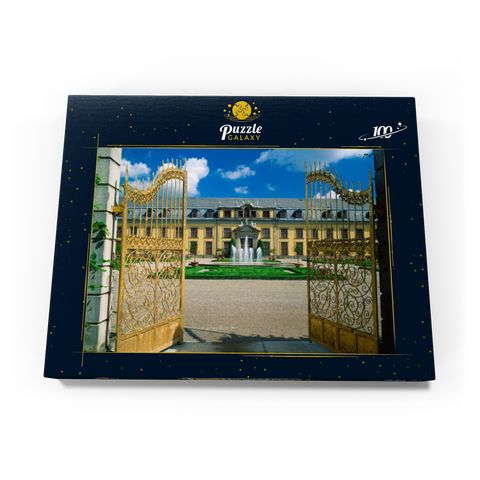 Goldenes Tor mit Galeriegebäude, Schlosspark Herrenhausen, Hannover 100 Puzzle Schachtel Ansicht3