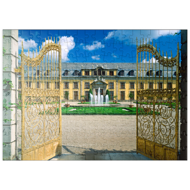 puzzleplate Goldenes Tor mit Galeriegebäude, Schlosspark Herrenhausen, Hannover 200 Puzzle