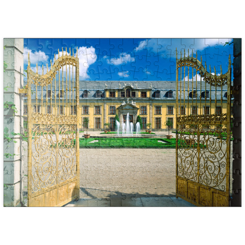 puzzleplate Goldenes Tor mit Galeriegebäude, Schlosspark Herrenhausen, Hannover 200 Puzzle