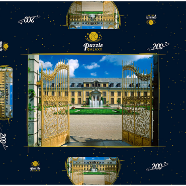 Goldenes Tor mit Galeriegebäude, Schlosspark Herrenhausen, Hannover 200 Puzzle Schachtel 3D Modell