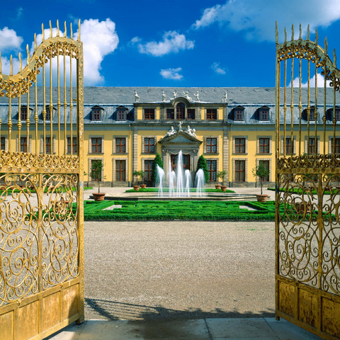 Goldenes Tor mit Galeriegebäude, Schlosspark Herrenhausen, Hannover 500 Puzzle 3D Modell