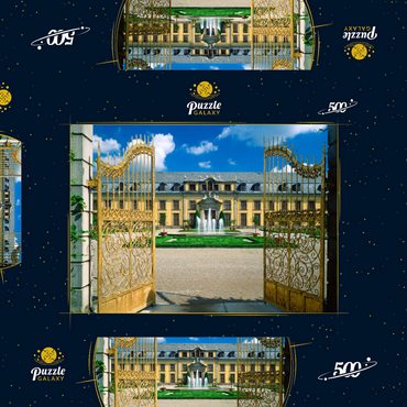 Goldenes Tor mit Galeriegebäude, Schlosspark Herrenhausen, Hannover 500 Puzzle Schachtel 3D Modell
