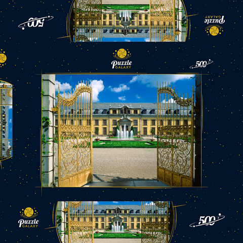 Goldenes Tor mit Galeriegebäude, Schlosspark Herrenhausen, Hannover 500 Puzzle Schachtel 3D Modell