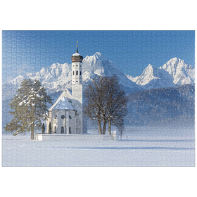 Darstellung des Puzzle-Motivs Wallfahrtskirche St. Coloman bei Schwangau, Füssen im Ostallgäu – Puzzleteile: 1000